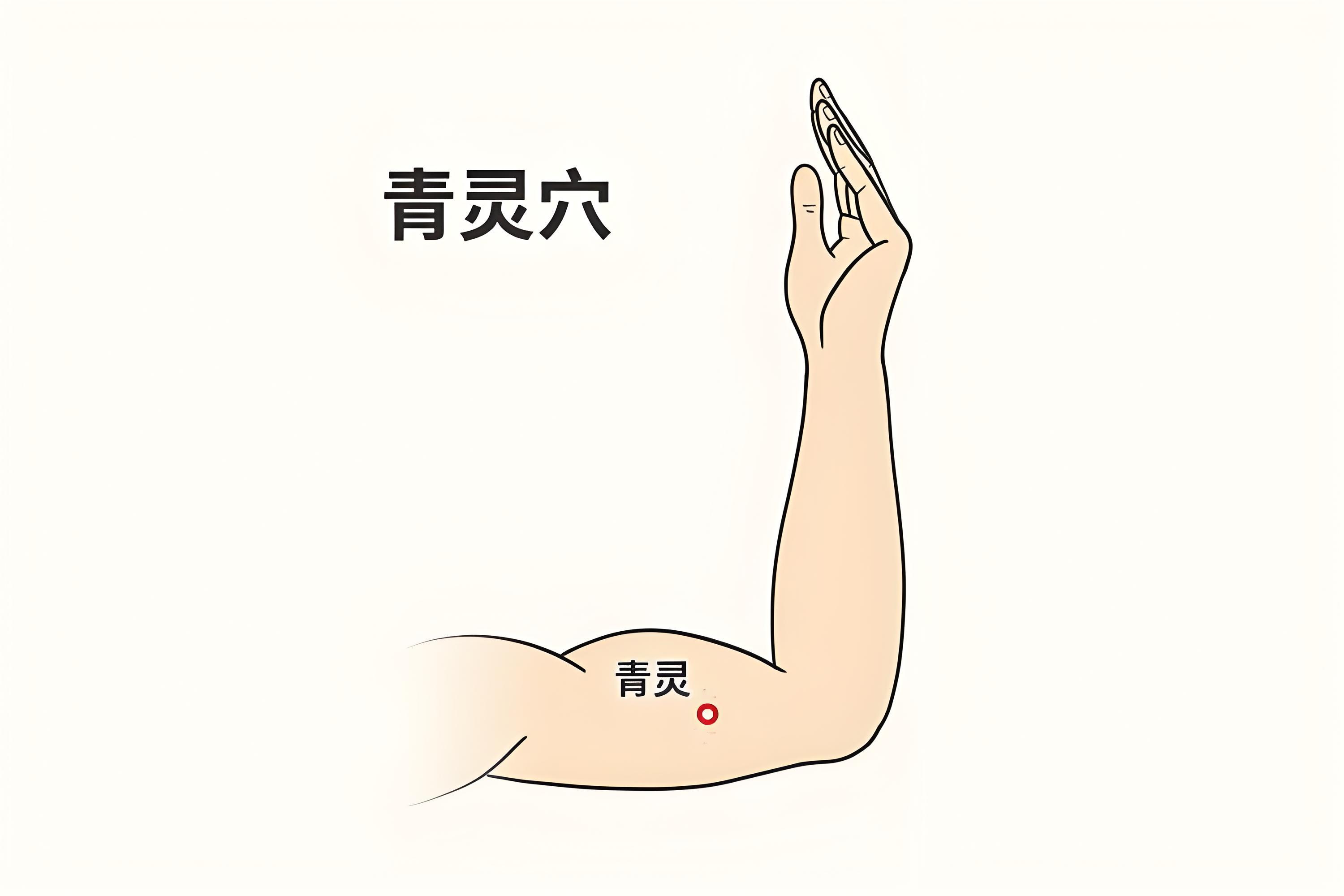 肩臂疼按青灵穴
